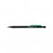 The image shows a pack of 10 Q-Connect mechanical pencils with a medium 0.7mm lead size. The pencils are sleek and black with a comfortable grip, and feature a durable clip for easy transport. The mechanical mechanism can be seen at the tip of the pencils.
