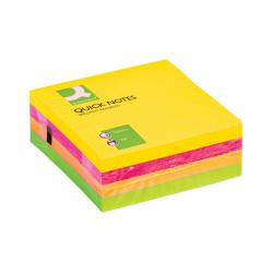 Cheap Stationery Supply of Q-Connect Quick Note Cube 76 x 76mm Assorted Neon KF01348 KF01348 Office Statationery