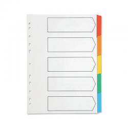 Cheap Stationery Supply of Q-Connect 5-Part Index Multi-punched Reinforced Board Multi-Colour Blank Tabs A4 White KF01525 KF01525 Office Statationery