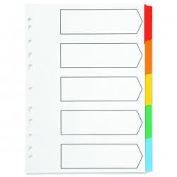 Cheap Stationery Supply of Q-Connect 5-Part Index Multi-punched Reinforced Board Multi-Colour Blank Tabs A4 White KF01525 KF01525 Office Statationery