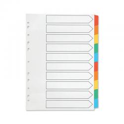 Cheap Stationery Supply of Q-Connect 10-Part Index Multi-punched Reinforced Board Multi-Colour Blank Tabs A4 White KF01526 KF01526 Office Statationery
