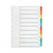 Q-Connect 10-Part Index Multi-punched Reinforced Board Multi-Colour Blank Tabs A4 White KF01526 KF01526