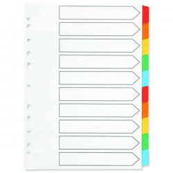 Cheap Stationery Supply of Q-Connect 10-Part Index Multi-punched Reinforced Board Multi-Colour Blank Tabs A4 White KF01526 KF01526 Office Statationery