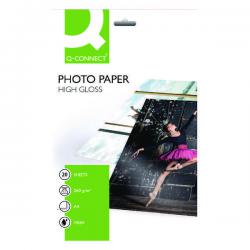 Cheap Stationery Supply of Q-Connect A4 White High Gloss Photo Paper 260gsm (Pack of 20) KF02163 Office Statationery