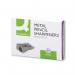 The picture shows a pack of twenty Q-Connect Metal Pencil Sharpeners, each with a sturdy metal casing. The sharpeners feature a classic design with a sharp blade and a built-in reservoir for shavings. The Q-Connect logo is printed on the front of each sharpener.
