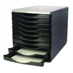 Cheap Stationery Supply of Q-Connect Black and Grey 10 Drawer Tower (Dimensions: L345 x W290 x H340mm) KF02254 KF02254 Office Statationery