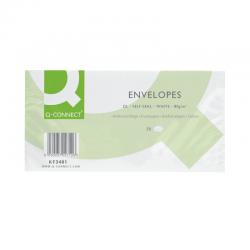 Cheap Stationery Supply of Q-Connect DL Envelopes Plain Wallet Self Seal 80gsm White (Pack of 20 x 50) KF02712 KF02712 Office Statationery