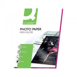 Cheap Stationery Supply of Q-Connect A4 White High Gloss Photo Paper 260gsm (Pack of 50) KF02772 Office Statationery