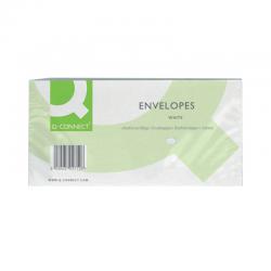 Cheap Stationery Supply of Q-Connect DL Envelopes Window Peel and Seal 100gsm White (Pack of 500) KF03000 KF03000 Office Statationery