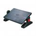 This photograph captures Q-Connect Footrests & Back Supports, specifically the Ergonomic Adjustable Footrest Platform in a sleek black color. The platform measures 540x265mm, providing ample space for comfortable foot placement. This practical and versatile support is designed to promote proper posture and alleviate discomfort for users.