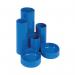 This image shows a vibrant blue Q-Connect desk tidy, with multiple compartments and slots to neatly organize stationery, pens, and other desk essentials. The sturdy design is perfect for keeping your desk clutter-free and efficient.