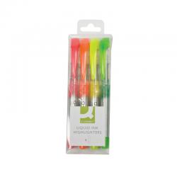 Cheap Stationery Supply of Q-Connect Liquid Ink Highlighter Assorted (Pack of 4) KF16127 KF16127 Office Statationery