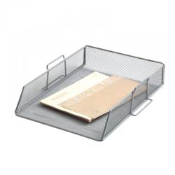Cheap Stationery Supply of Q-Connect Stackable Letter Tray Silver KF17301 KF17301 Office Statationery