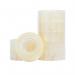 The image shows clear, durable Q-Connect sticky tape with a 19mmx33m size and 1 inch core. The tape is made of polypropylene and has an easy tear feature, perfect for everyday use. There are 8 rolls included in the pack.