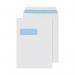 This photo shows Q-Connect C4 Envelopes. The envelopes are white and made of 90gsm paper. They have a self-seal closure and a window on the front. The pack contains 250 envelopes.