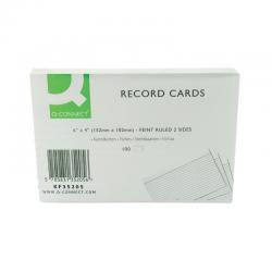Cheap Stationery Supply of Q-Connect Record Card 152x102mm Ruled Feint White (Pack of 100) KF35205 KF35205 Office Statationery