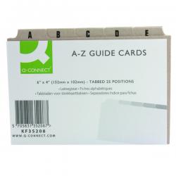 Cheap Stationery Supply of Q-Connect Guide Card 152x102mm A-Z Buff (Pack of 25) KF35208 KF35208 Office Statationery