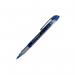 The image shows a pack of 10 Q-Connect Rollerball Pens with a blue liquid ink. The pens have a fine point and are ready to write. The design is sleek and professional, making them perfect for everyday use in the office or at home.