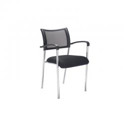 Cheap Stationery Supply of Jemini Jupiter Conference Chair with Arms 555x550x860mm Mesh Back Black/Chrome KF79891 KF79891 Office Statationery