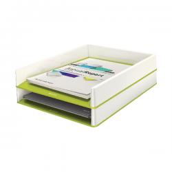 Cheap Stationery Supply of Leitz WOW Letter Tray Dual Colour White/Green 53611064 LZ11361 Office Statationery