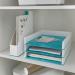 Leitz WOW Letter Tray Dual Colour WhiteIce Blue 53611051 LZ12201