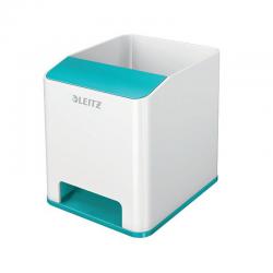 Cheap Stationery Supply of Leitz WOW Sound Pen Holder Dual Colour White/Ice Blue 53631051 LZ12209 Office Statationery
