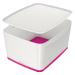 Leitz MyBox Large Storage Box With Lid White/Pink 52161023