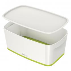 Cheap Stationery Supply of Leitz MyBox Small Storage Box With Lid White/Green 52291064 LZ58839 Office Statationery