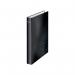 The image shows a set of 10 sleek and modern black ACCO Brands Ring Binders. The binders have a 2 D-Ring mechanism and can hold A4 sized papers. The binders spine is 25mm thick, with the Leitz WOW logo embossed on it. These binders are perfect for organizing and storing important documents.
