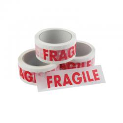 Cheap Stationery Supply of Vinyl Tape Printed Fragile 50mmx66m White Red (Pack of 6) PPVC-FRAGILE MA19370 Office Statationery