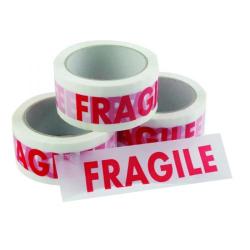 Cheap Stationery Supply of Vinyl Tape Printed Fragile 50mmx66m White Red (Pack of 6) PPVC-FRAGILE MA19370 Office Statationery