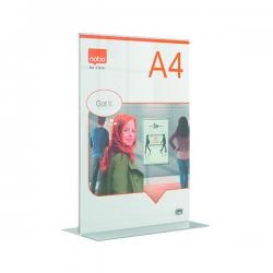 Cheap Stationery Supply of Nobo A4 Counter Top Acrylic Freestanding Poster Frame Clear 1915594 NB62084 Office Statationery
