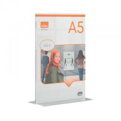 Cheap Stationery Supply of Nobo A5 Counter Top Acrylic Freestanding Poster Frame Clear 1915595 NB62085 Office Statationery