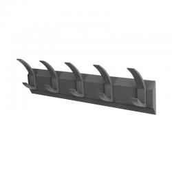 Cheap Stationery Supply of Acorn Wall Mounted Coat Rack with 5 Hooks 610x57x1200mm Grey 319875 NW058254 Office Statationery