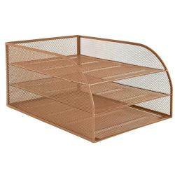 Cheap Stationery Supply of Osco Rose Gold Mesh 3 Tier Tray Assembled Office Statationery