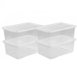 Cheap Stationery Supply of Wham Crystal Clear Plastic Storage Box 35 Litre Office Statationery
