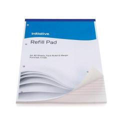 Cheap Stationery Supply of Initiative Refill Pad A4 60gsm Feint Ruled and Margin Punched 4 Hole 160 pages Office Statationery