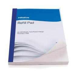 Cheap Stationery Supply of Initiative Refill Pad A4 60gsm Feint Ruled and Margin Punched 4 Hole 400 pages Office Statationery