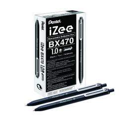 Cheap Stationery Supply of Pentel iZee Retractable Ballpoint Pen 1.0mm Black (Pack of 12) BX470-A PE04149 Office Statationery