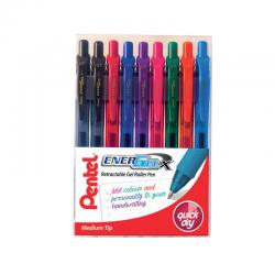 Cheap Stationery Supply of Pentel EnerGel Retractable Pen Medium Assorted (Pack of 9) YBL107/9-MIX PE14393 Office Statationery