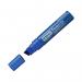 A set of 6 Pentel Permanent Markers in blue, each with a chisel tip. The markers are neatly packaged with the Pentel logo prominently displayed. The vibrant blue color of the markers is sure to stand out on any surface.