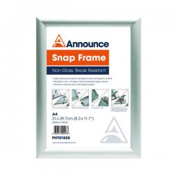 Cheap Stationery Supply of Announce A4 Snap Frame (25mm anodised aluminium frame Wall fixings included) PHT01808 PHT01808 Office Statationery