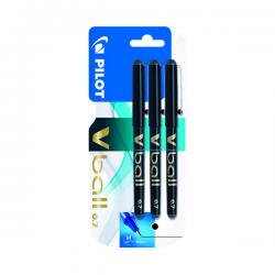 Cheap Stationery Supply of Pilot V Ball Rollerball Pens Black (Pack of 3) 3131910218579 PI21857 Office Statationery