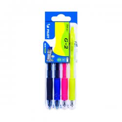 Cheap Stationery Supply of Pilot Set2Go G-2 Rollerball Pens Assorted (Pack of 4) 3131910551676 PI55167 Office Statationery