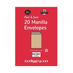 Cheap Stationery Supply of Postpak C4 Peel and Seal Manilla 90gsm 10 Packs of 20 Envelopes 9730466 POF27422 Office Statationery