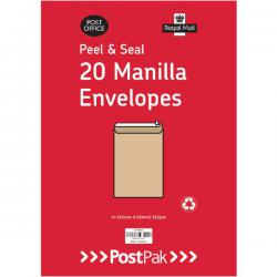 Cheap Stationery Supply of Postpak C5 Peel and Seal Manilla 115gsm 10 Packs of 20 Envelopes 9730695 POF27424 Office Statationery