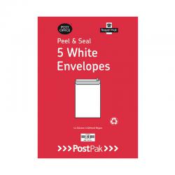 Cheap Stationery Supply of Postpak C4 Peel and Seal White 90gsm 5 Packs of 40 Envelopes 9731232 POF27429 Office Statationery