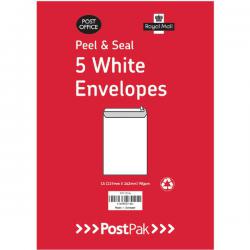 Cheap Stationery Supply of Postpak C5 Peel and Seal White 90gsm 5 Packs of 40 Envelopes 9731534 POF27431 Office Statationery