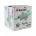 The photo shows a pack of 5000 Rexel No 66 Staples measuring 14mm each. The staples are neatly arranged in rows inside a clear plastic packaging. The brand name Rexel is prominently displayed on the packaging.