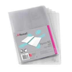 Cheap Stationery Supply of Rexel Nyrex Twin Wallet A4 Clear (Pack of 25) 12195 RX12195 Office Statationery